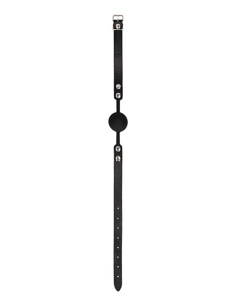 Shots Ouch Black & White Silicone Ball Gag - Black Bondage Blindfolds & Restraints