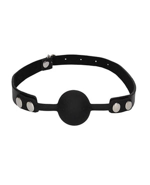 Shots Ouch Black & White Silicone Ball Gag - Black Bondage Blindfolds & Restraints