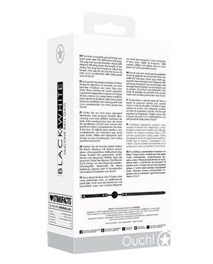 Shots Ouch Black & White Silicone Ball Gag - Black Bondage Blindfolds & Restraints