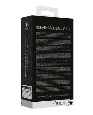 Shots Ouch Breathable Ball Gag W/denim Straps Black Bondage Blindfolds & Restraints