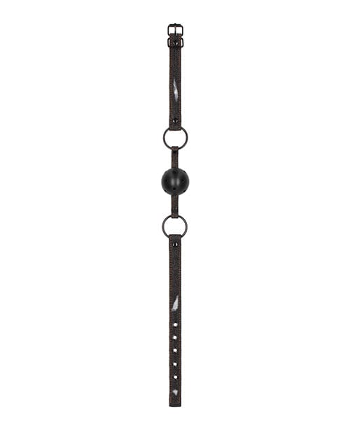 Shots Ouch Breathable Ball Gag W/denim Straps Black Bondage Blindfolds & Restraints