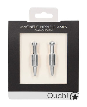 Shots Ouch Diamond Pin Magnetic Nipple Clamps Silver Bondage Blindfolds & Restraints