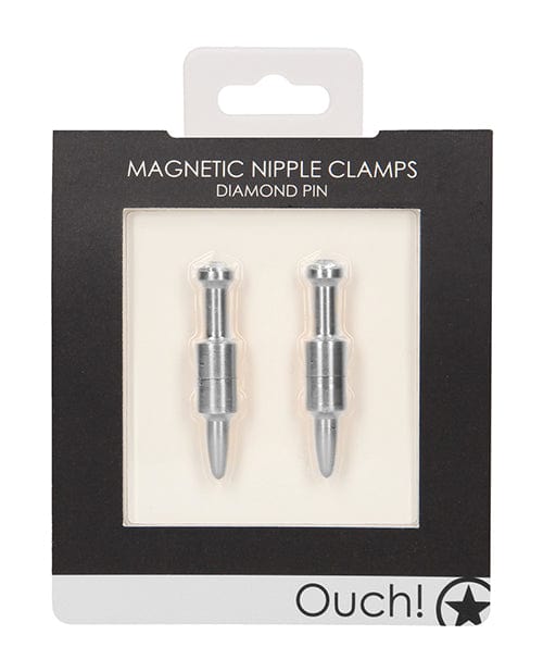 Shots Ouch Diamond Pin Magnetic Nipple Clamps Silver Bondage Blindfolds & Restraints