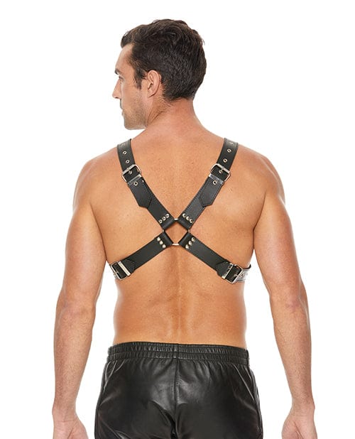 Shots Ouch Men's Large Buckle Harness - Black Bondage Blindfolds & Restraints