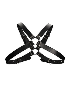Shots Ouch Men's Large Buckle Harness - Black Bondage Blindfolds & Restraints