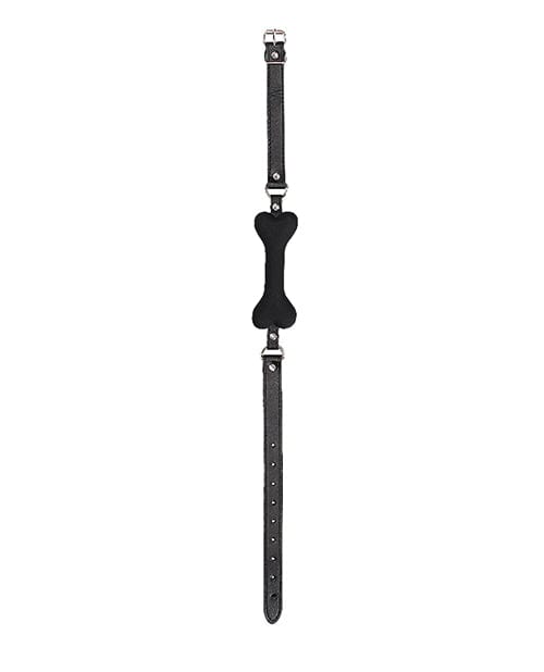 Shots Ouch Puppy Play Silicone Bone Gag - Black Bondage Blindfolds & Restraints