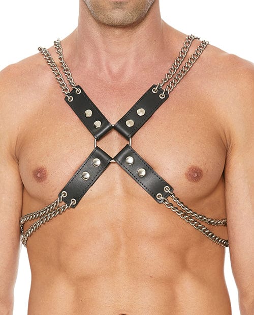 Shots Uomo Chain & Chain Harness - Black Bondage Blindfolds & Restraints
