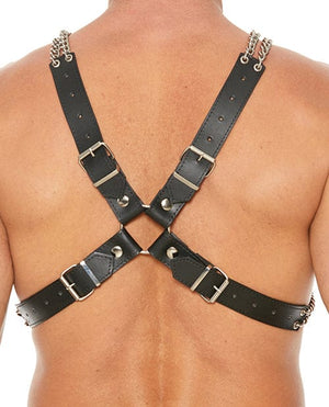 Shots Uomo Chain & Chain Harness - Black Bondage Blindfolds & Restraints