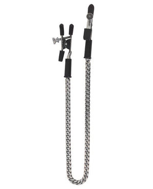 Spartacus Adjustable Alligator Nipple Clamps w/Silver Chain Bondage Blindfolds & Restraints