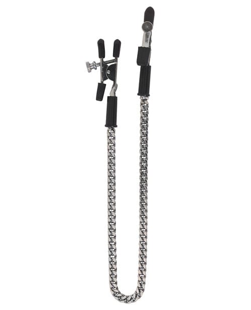 Spartacus Adjustable Alligator Nipple Clamps w/Silver Chain Bondage Blindfolds & Restraints