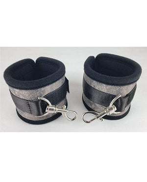 Spartacus Wrist Restraints - Neoprene Silver Bondage Blindfolds & Restraints