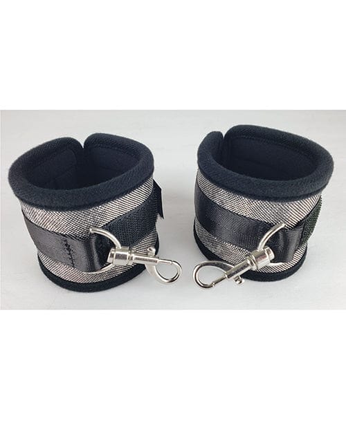 Spartacus Wrist Restraints - Neoprene Silver Bondage Blindfolds & Restraints