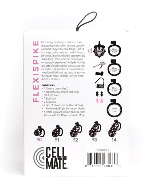 Sport Fucker Cellmate FlexiSpike Chastity Cage - Black/Pink Bondage Blindfolds & Restraints
