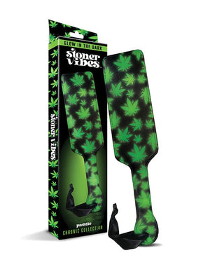 Stoner Vibes Glow in the Dark Paddle - Green Bondage Blindfolds & Restraints