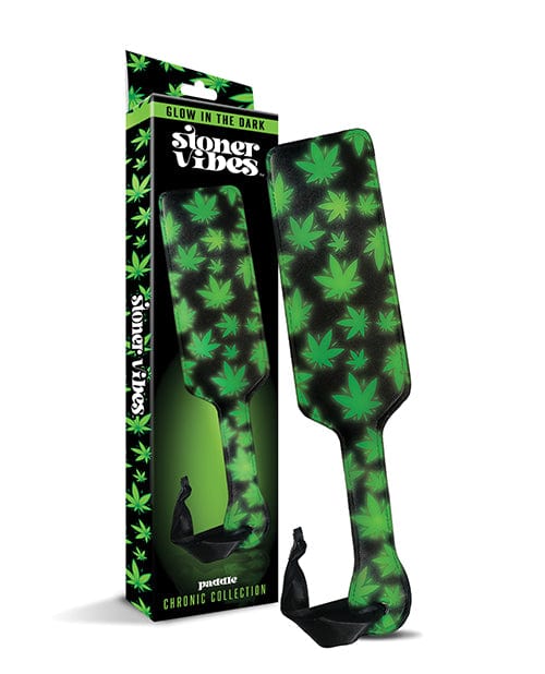 Stoner Vibes Glow in the Dark Paddle - Green Bondage Blindfolds & Restraints