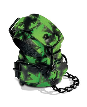 Stoner Vibes Glow in the Dark Wrist Cuffs Bondage Blindfolds & Restraints