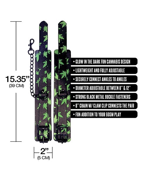 Stoner Vibes Glow in the Dark Wrist Cuffs Bondage Blindfolds & Restraints
