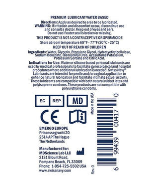 Swiss Navy Water Based Lube - 1 oz Bottle Lubricants