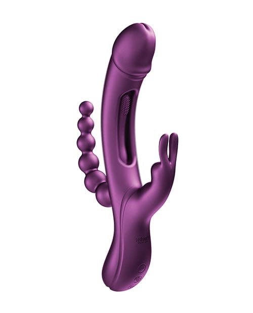 Trilux Kinky Finger Rabbit Vibrator With Anal Beads Purple Vibrators