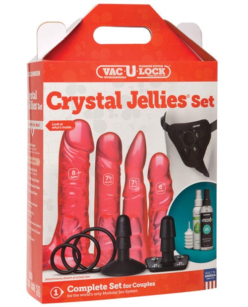 Vac-U-Lock Crystal Jellies Set - Pink Dongs & Dildos