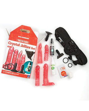 Vac-U-Lock Crystal Jellies Set - Pink Dongs & Dildos