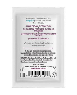 Wicked Sensual Care Simply Water Based Lubricant - .1 Oz Lubricants