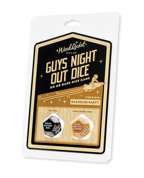 Wood Rocket Guys Night Out Do or Dare Dice Game - Black Games For Parties
