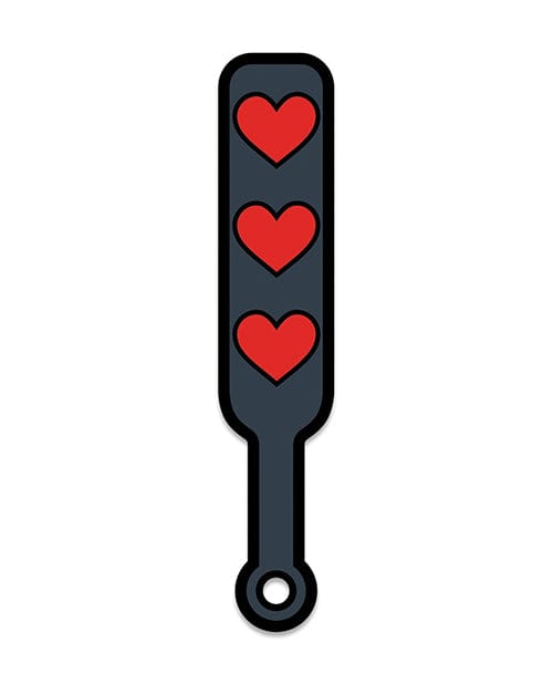 Wood Rocket Sex Toy Hearts Paddle Pin - Black/Red Novelties