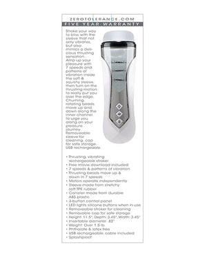 Zero Tolerance Stroking Buddy - White Dolls & Masturbators