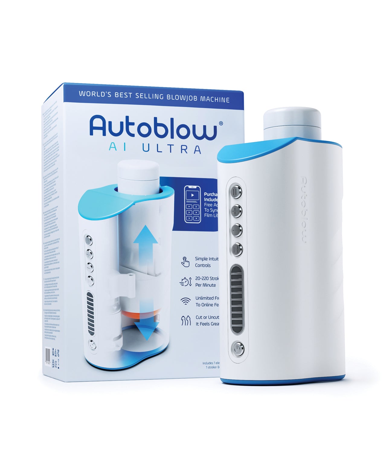 Autoblow AI Ultra Machine – White: Smart, Hands-Free Blowjobs Tailored to You