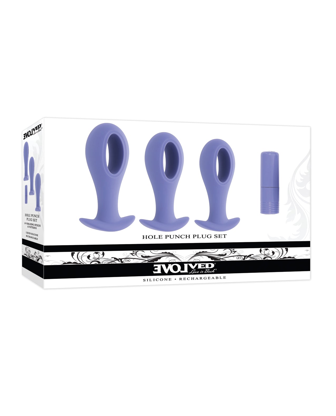Evolved Hole Punch Anal Plug Set – Purple (3-Piece): Hollow-Design Vibes for Every Level