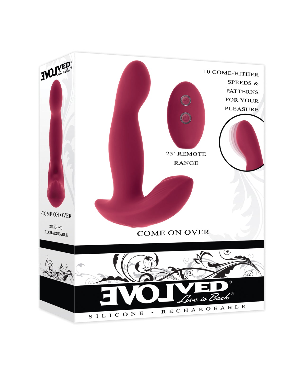 Evolved Come On Over Stimulator – Burgundy: Come-Hither Curves with Remote-Controlled Power