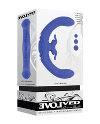 Evolved Lovebirds Curved Dual-Ended Rabbit Vibe – Blue: Winged Vibes for Dual Delight