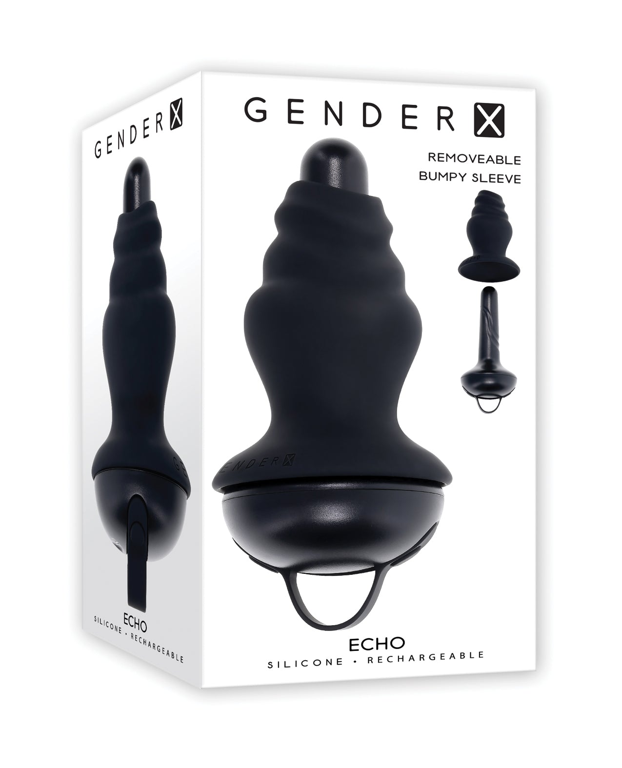 Gender X ECHO Vibrating Shaft - Black: Graduated Vibrating Pleasure