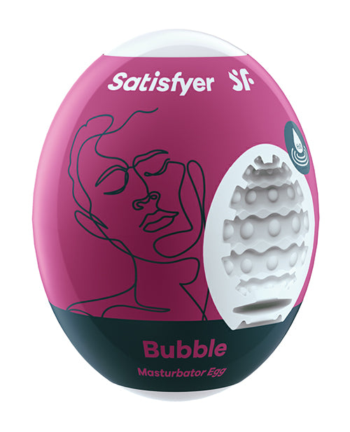 Satisfyer Masturbator Egg Bubble - Violet: Skin-Like Textured Masturbator for Intense Stimulation