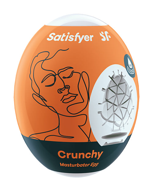 Satisfyer Masturbator Egg - Crunchy: Textured Masturbator Egg with Skin-Like Sensation