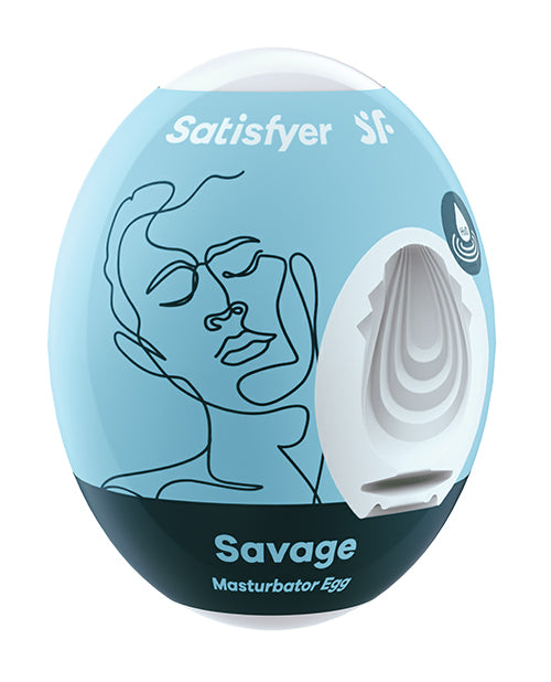 Satisfyer Masturbator Egg - Savage: Skin-Like Textured Masturbator for Intense Pleasure