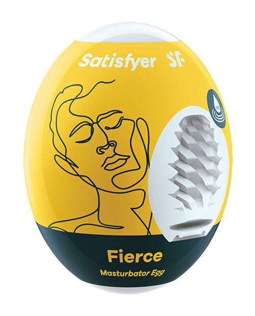 Satisfyer Masturbator Egg - Fierce: Skin-Like Textured Masturbator for Intense Shaft and Tip Stimulation