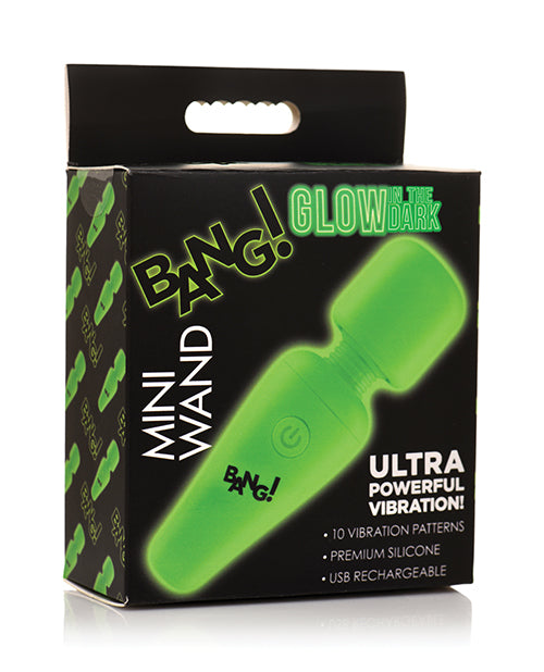Bang! Glow in the Dark 10X Mini Wand: Compact Power, Radiant Pleasure