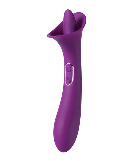 Adele Clit Licking Tongue Vibrator w/ G Spot Stimulator - Purple Stimulators