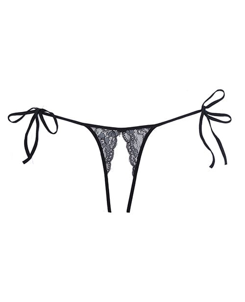 Adore Sugar Tie Side Open Lace Panty Black O/S Lingerie