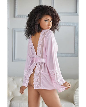 Allure Nina Lace & Mesh Robe W/g-string Lingerie