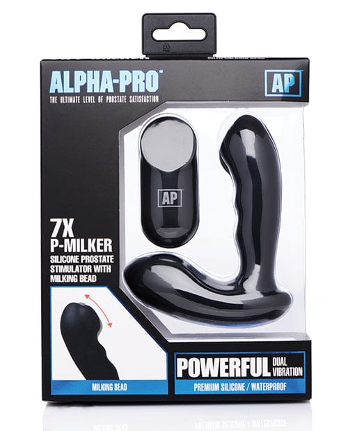 Alpha Pro 7x P-Milker Prostate Stimulator w/Milking Bead - Black Anal Products