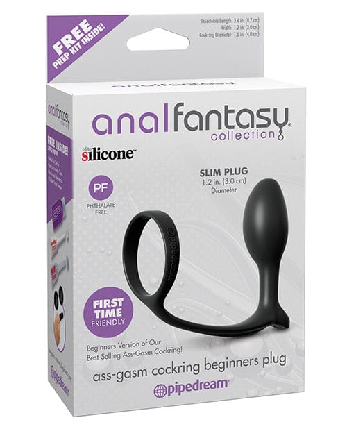 Anal Fantasy Ass-Gasm Cockring Beginners Plug - Black Anal Products