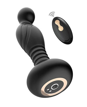 Ass-sation Remote Vibrating P Spot Plug - Black Anal Products