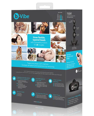 B-vibe Remote Triplet Anal Beads Black Anal Products