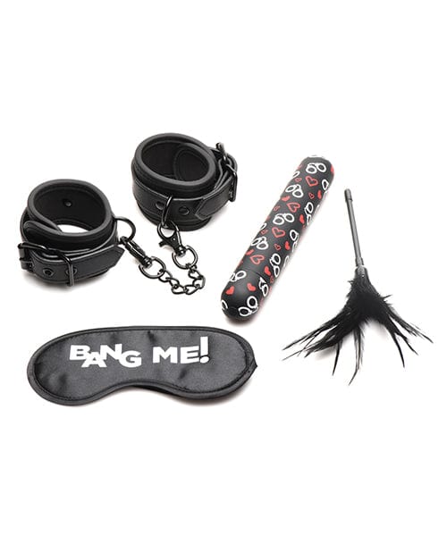 Bang! 4 pc Bondage Kit - Black Bondage Blindfolds & Restraints