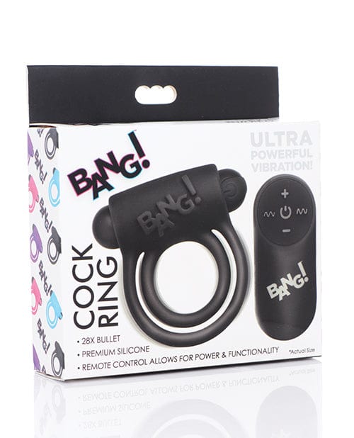 Bang! Vibrating Cock Ring & Bullet W/remote Control Black Penis Enhancement