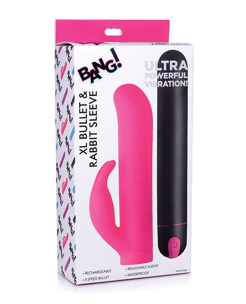 Bang! XL Bullet & Rabbit Silicone Sleeve - Pink Vibrators