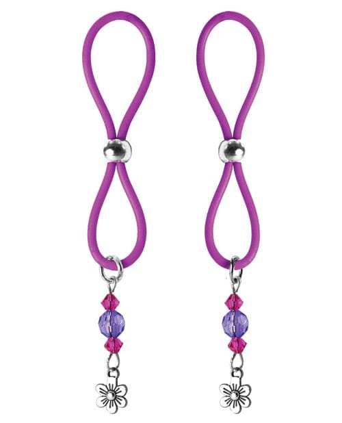 Bijoux de Nip Nipple Halos Flower Charm - Purple Bondage Blindfolds & Restraints